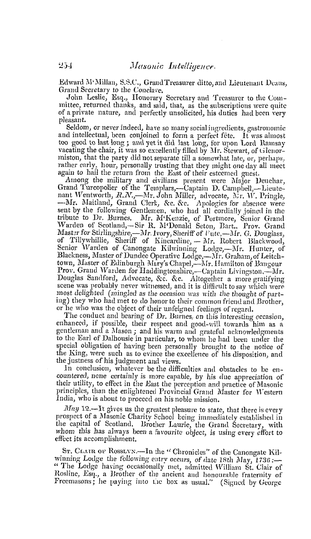 The Freemasons' Quarterly Review: 1837-06-30 - Scotland.