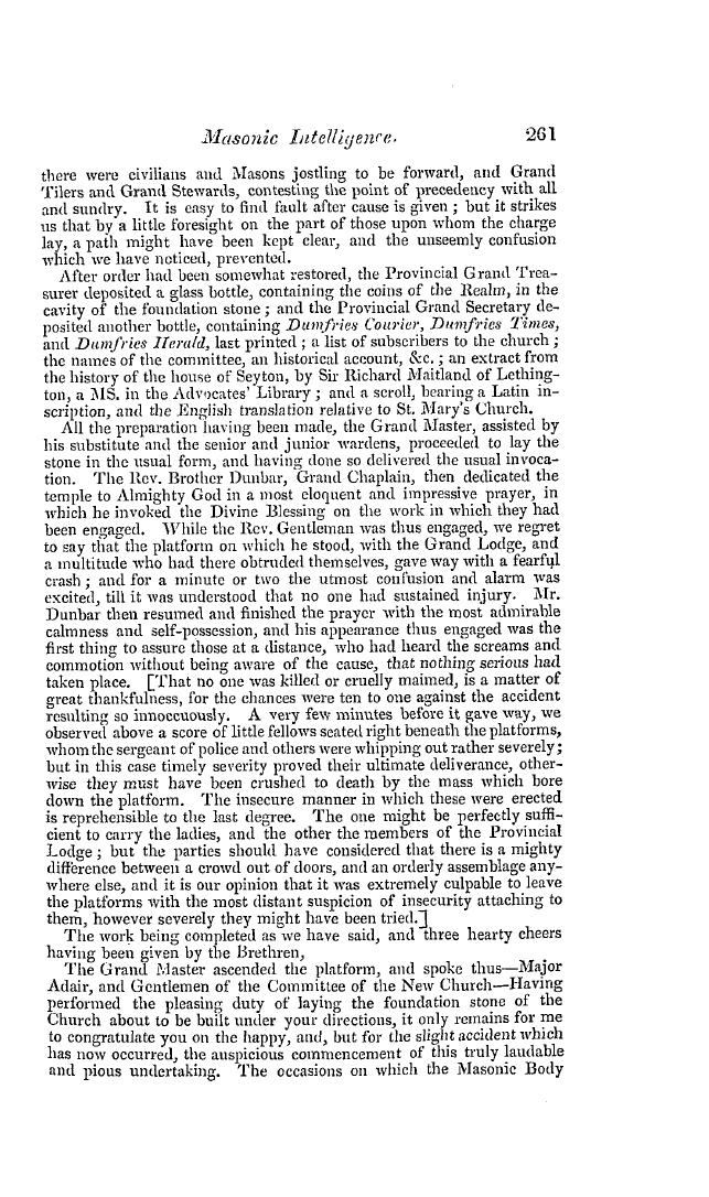 The Freemasons' Quarterly Review: 1837-06-30 - Scotland.