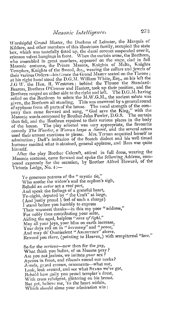 The Freemasons' Quarterly Review: 1837-06-30 - Ireland.