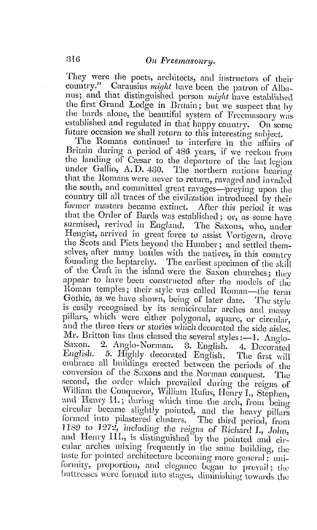 The Freemasons' Quarterly Review: 1837-09-30 - On Freemasonry.