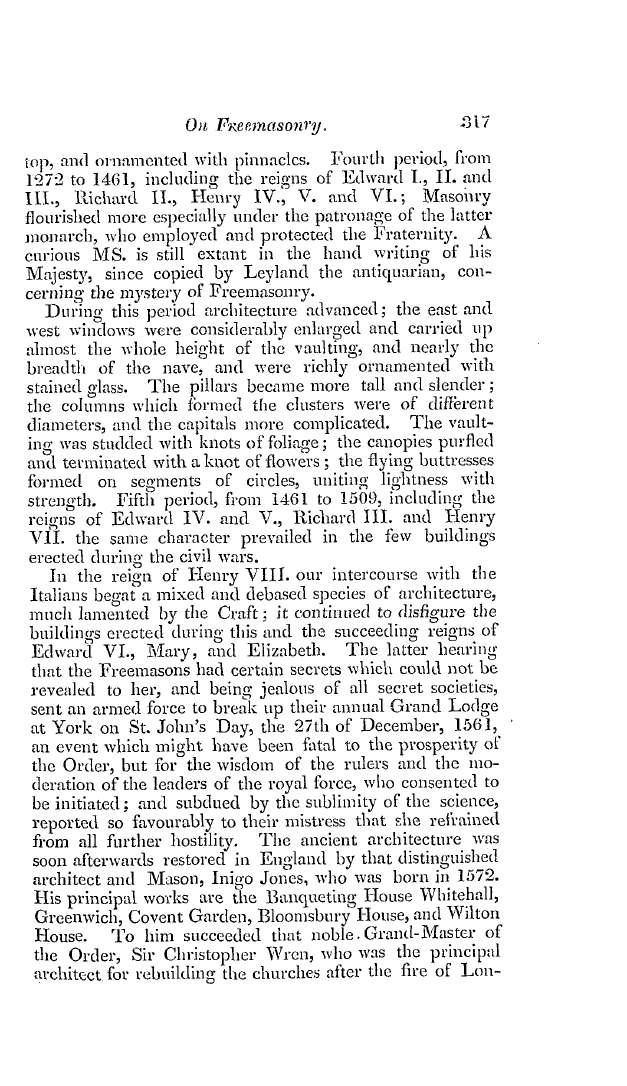 The Freemasons' Quarterly Review: 1837-09-30 - On Freemasonry.