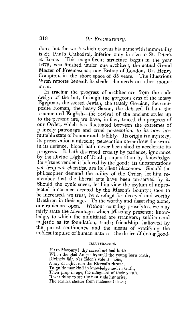 The Freemasons' Quarterly Review: 1837-09-30 - On Freemasonry.