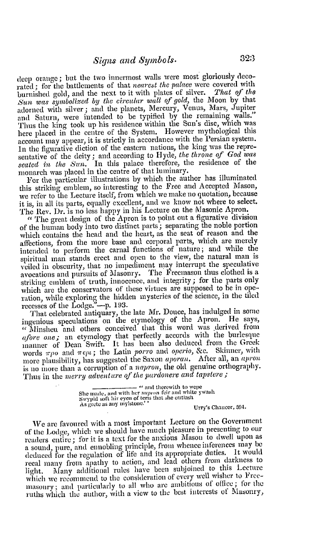 The Freemasons' Quarterly Review: 1837-09-30 - Signs And Symbols.*