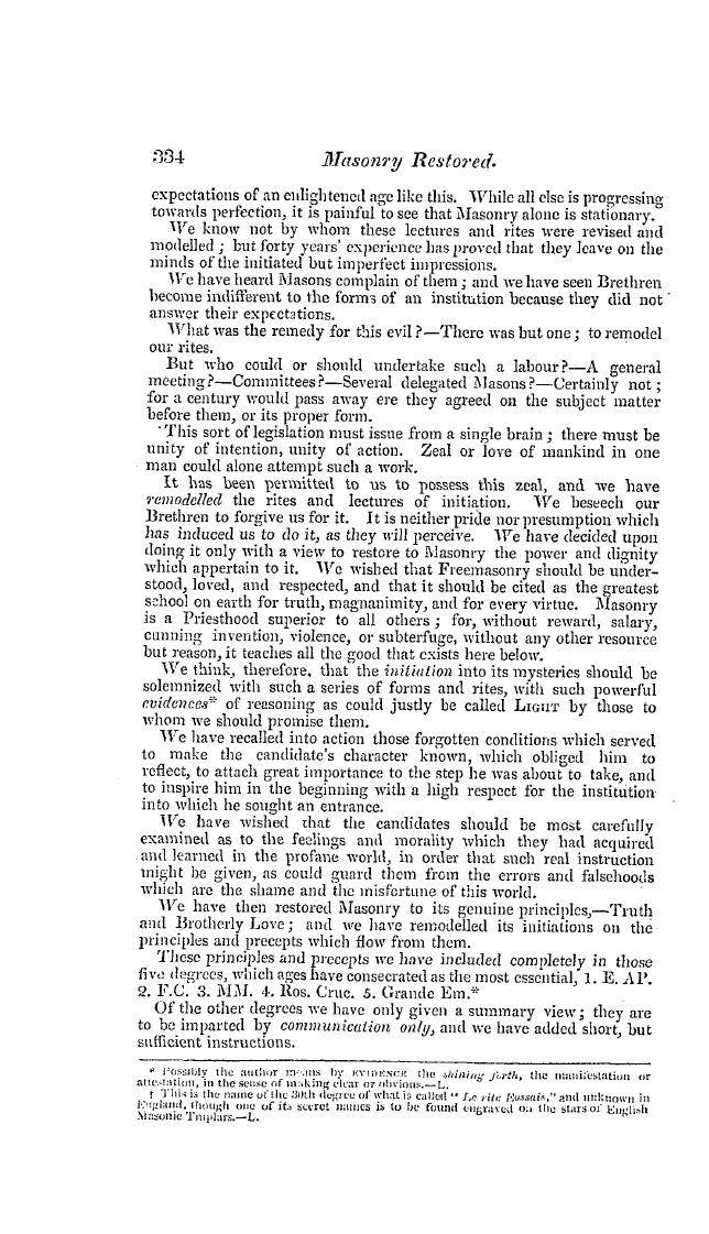 The Freemasons' Quarterly Review: 1837-09-30 - Masonry Restored To Its Genuine Principles.