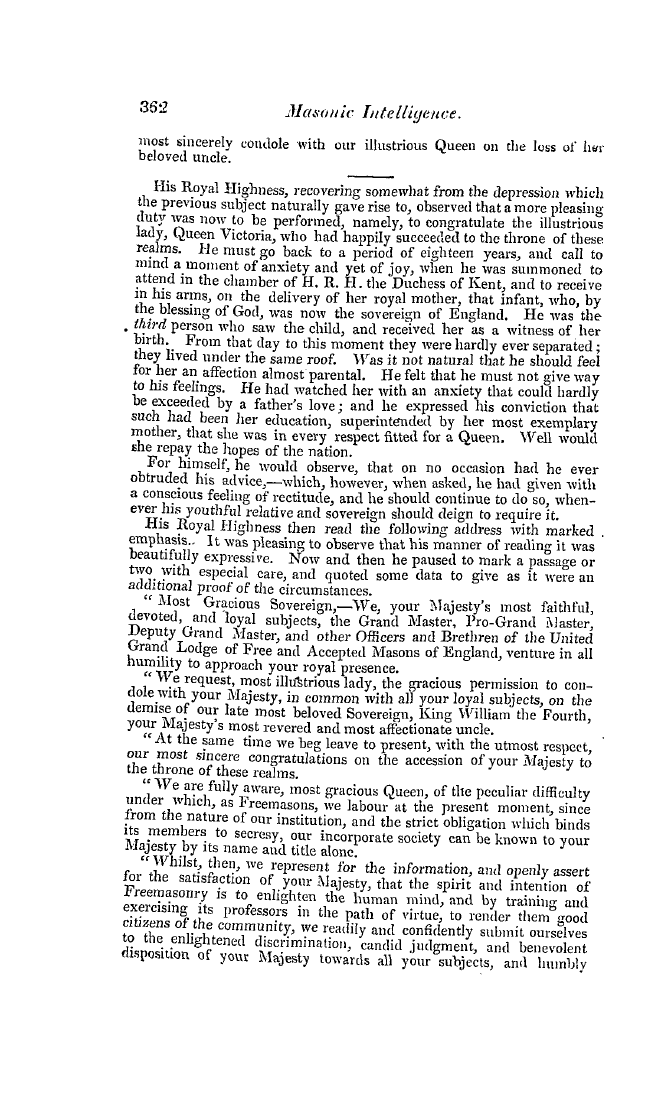 The Freemasons' Quarterly Review: 1837-09-30 - Masonic Intelligence.