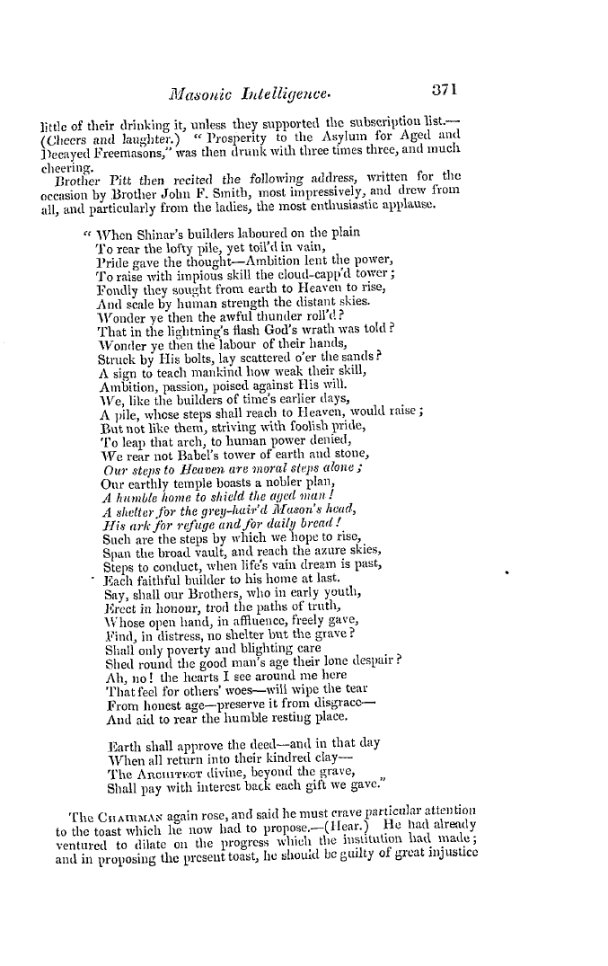 The Freemasons' Quarterly Review: 1837-09-30 - Asylum For Aged And Decayed Freemasons.*