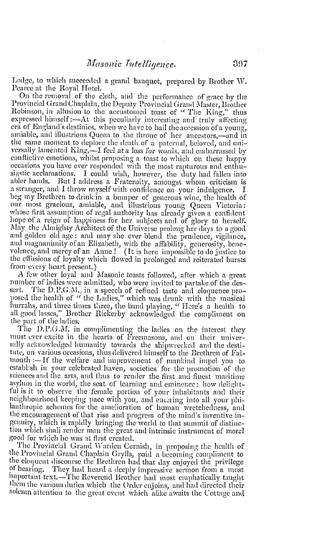 The Freemasons' Quarterly Review: 1837-09-30 - Provincial.