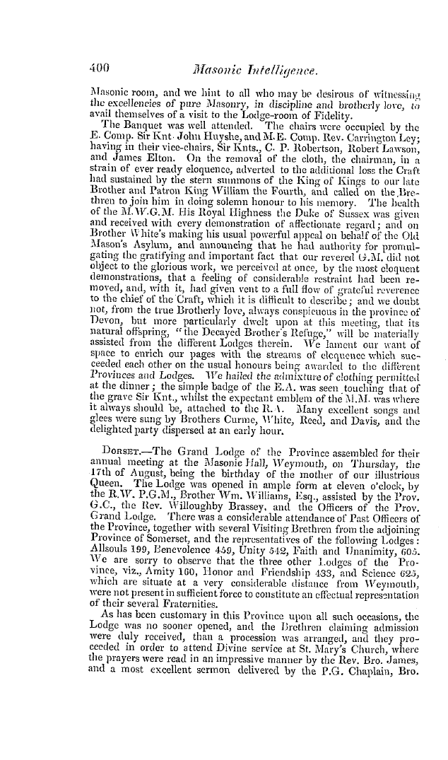 The Freemasons' Quarterly Review: 1837-09-30 - Provincial.