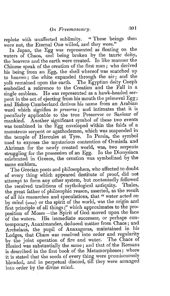 The Freemasons' Quarterly Review: 1838-09-29 - On Freemasonry. The Spurious Freemasonry Of Ancient Times,