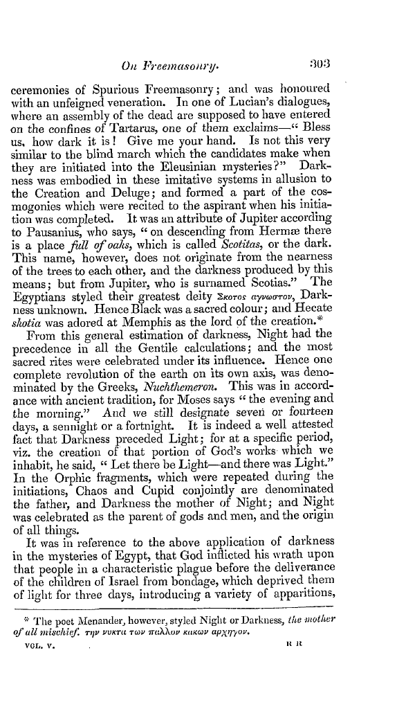 The Freemasons' Quarterly Review: 1838-09-29 - On Freemasonry. The Spurious Freemasonry Of Ancient Times,