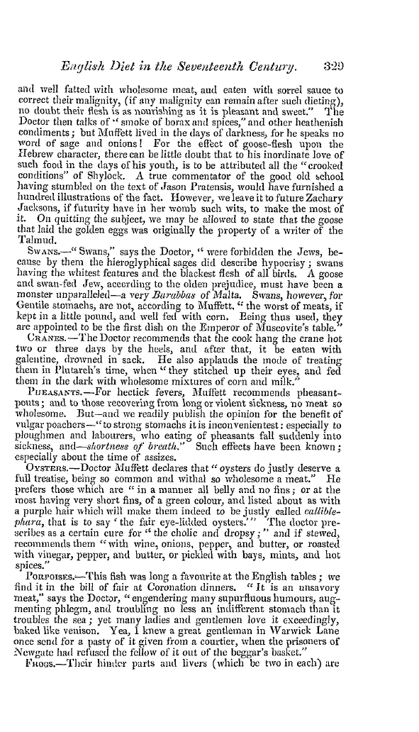 The Freemasons' Quarterly Review: 1838-09-29 - English Diet In The Seventeenth Century.