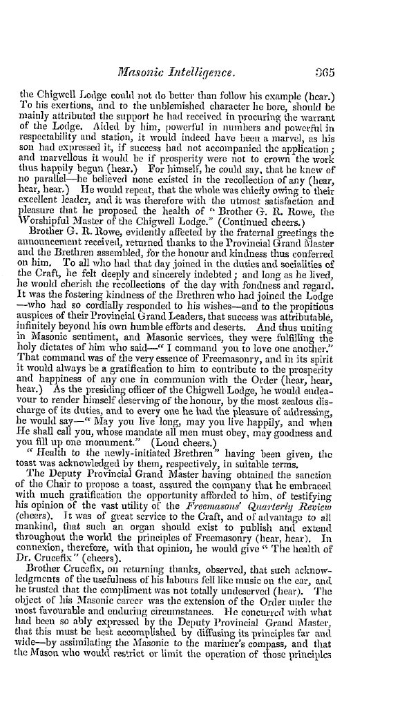 The Freemasons' Quarterly Review: 1838-09-29 - Provincial.