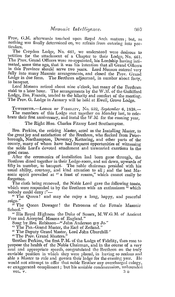 The Freemasons' Quarterly Review: 1838-09-29 - Provincial.