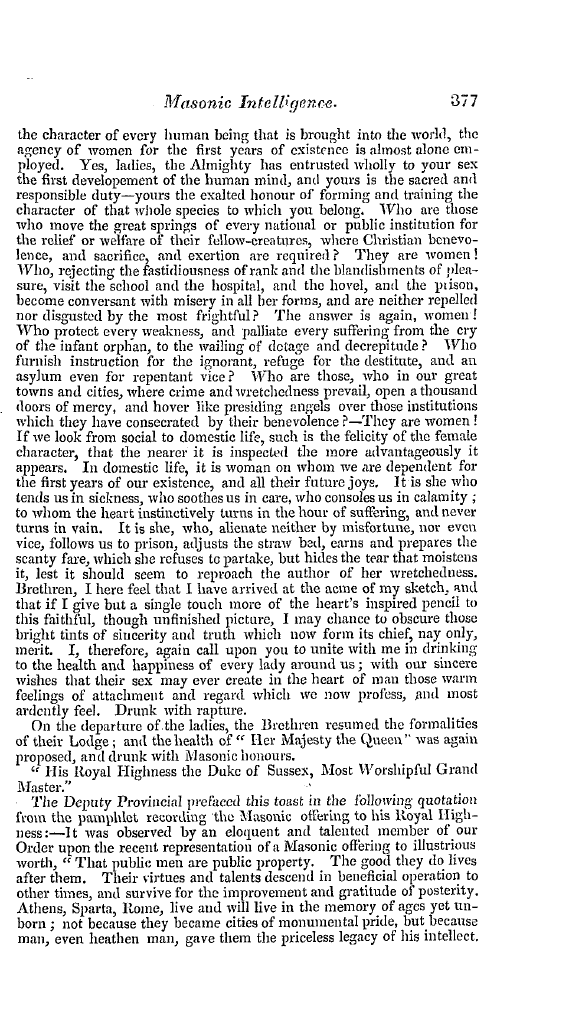 The Freemasons' Quarterly Review: 1838-09-29 - Provincial.