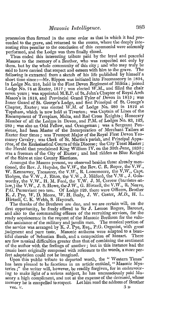 The Freemasons' Quarterly Review: 1838-09-29 - Provincial.