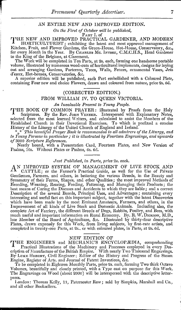 The Freemasons' Quarterly Review: 1838-09-29: 143