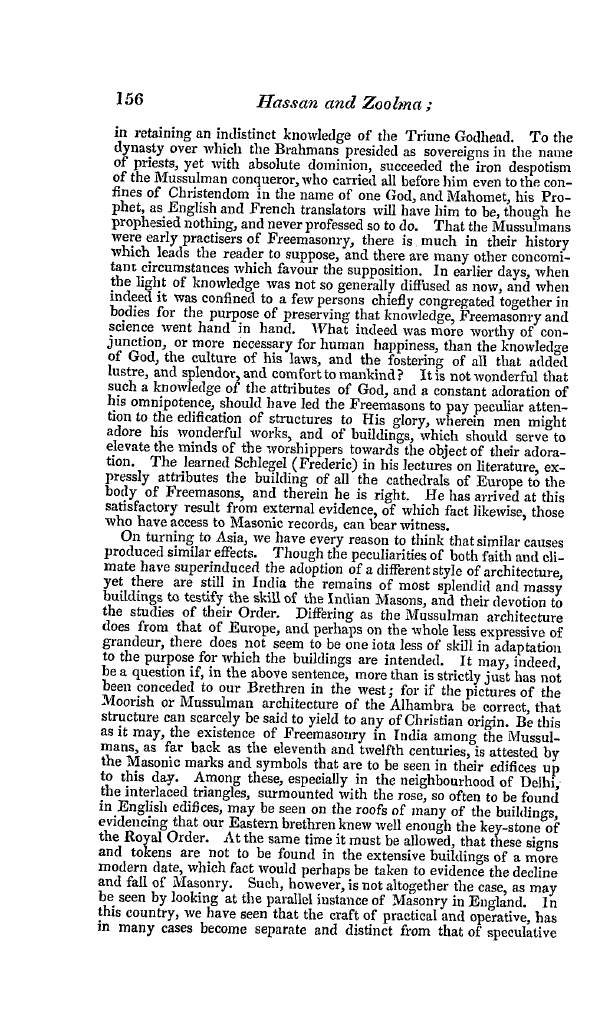 The Freemasons' Quarterly Review: 1839-06-29 - Hassan And Zoolma;