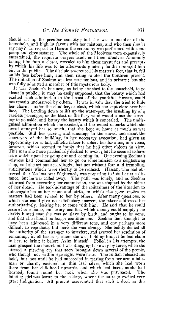 The Freemasons' Quarterly Review: 1839-06-29 - Hassan And Zoolma;