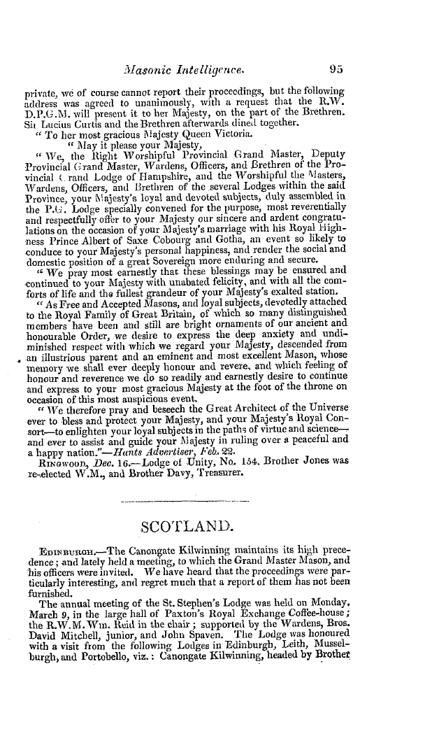 The Freemasons' Quarterly Review: 1840-03-31 - Scotland.