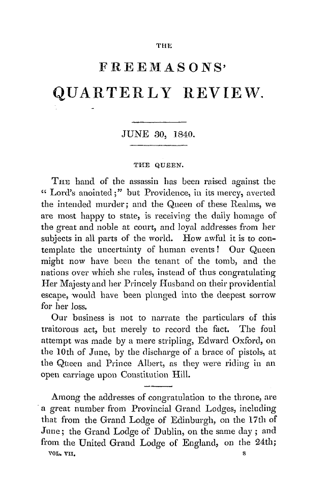 The Freemasons' Quarterly Review