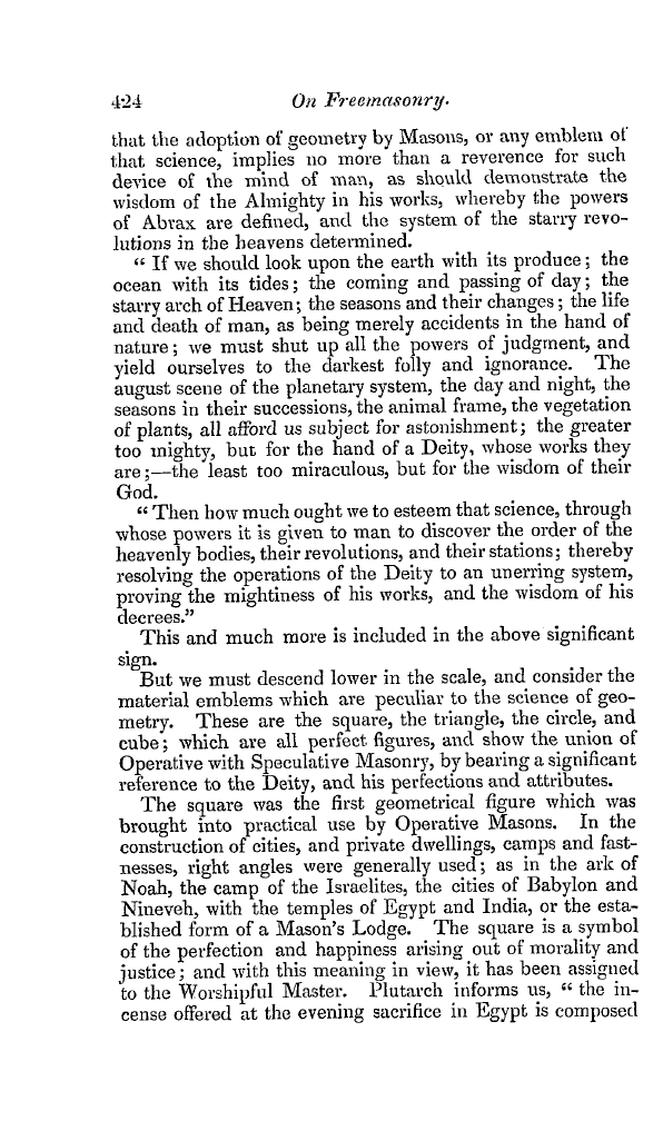 The Freemasons' Quarterly Review: 1840-12-31 - On Freemasonry. Evidences, Doctrines, And Traditions.