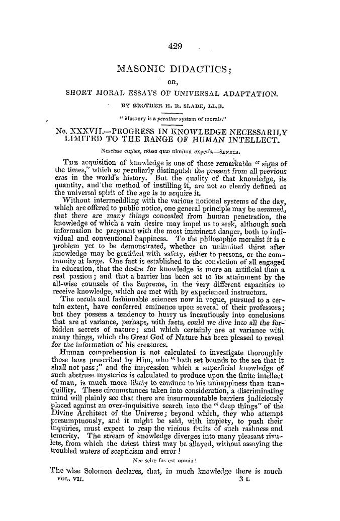 The Freemasons' Quarterly Review: 1840-12-31 - Masonic Didactics;