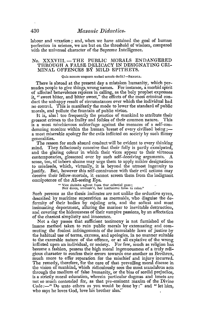 The Freemasons' Quarterly Review: 1840-12-31 - Masonic Didactics;