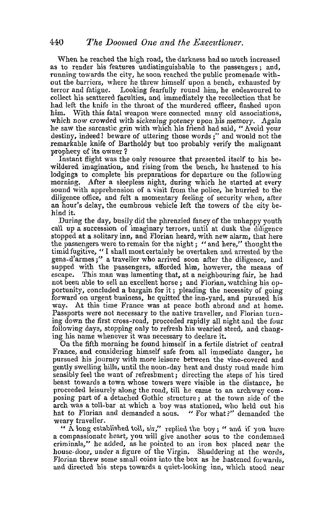 The Freemasons' Quarterly Review: 1840-12-31 - The Doomed One And The Executioner.