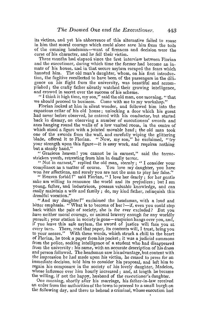 The Freemasons' Quarterly Review: 1840-12-31 - The Doomed One And The Executioner.