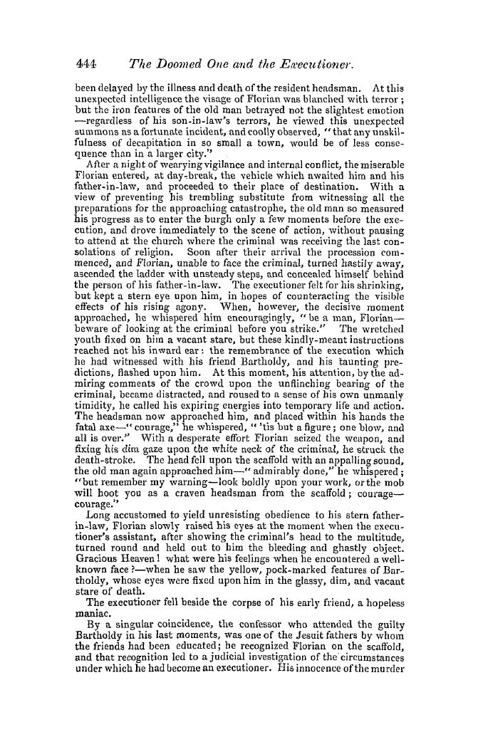 The Freemasons' Quarterly Review: 1840-12-31 - The Doomed One And The Executioner.