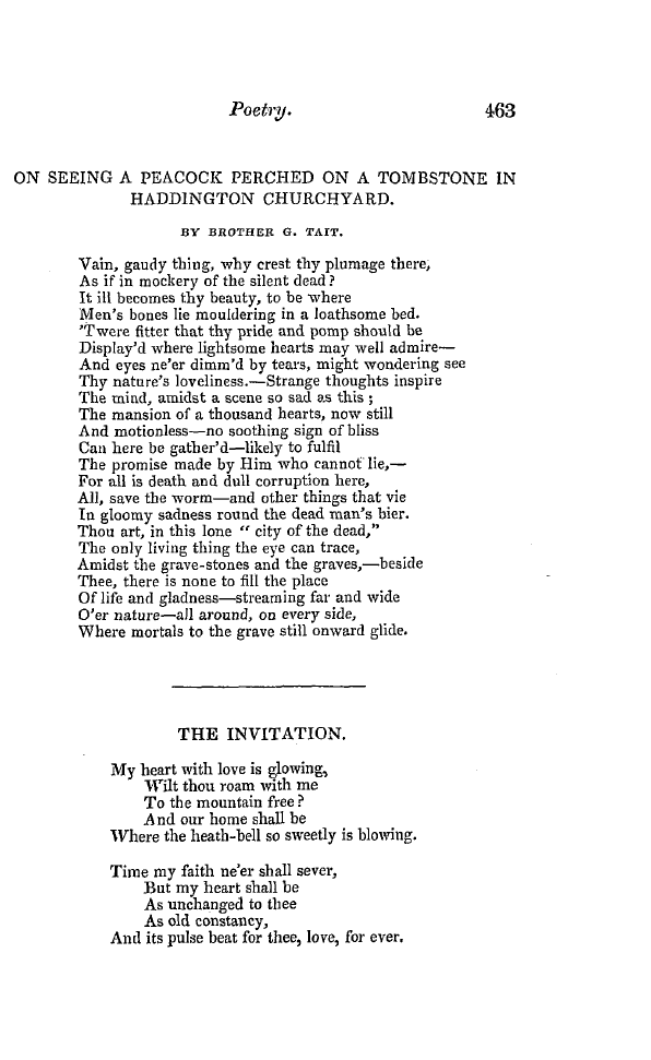 The Freemasons' Quarterly Review: 1840-12-31 - The Invitation.