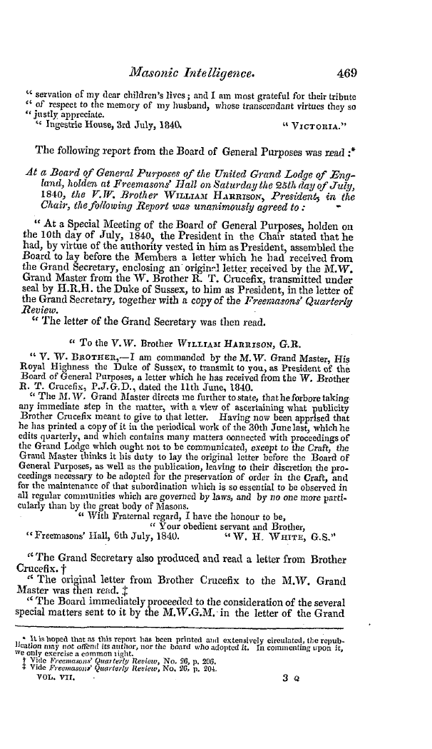 The Freemasons' Quarterly Review: 1840-12-31 - Masonic Intelligence.