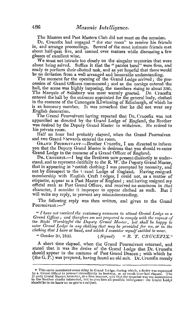 The Freemasons' Quarterly Review: 1840-12-31 - The Thirtieth Of October, 1840.—Conclusion Of The Case Of Dr. Crucefix.