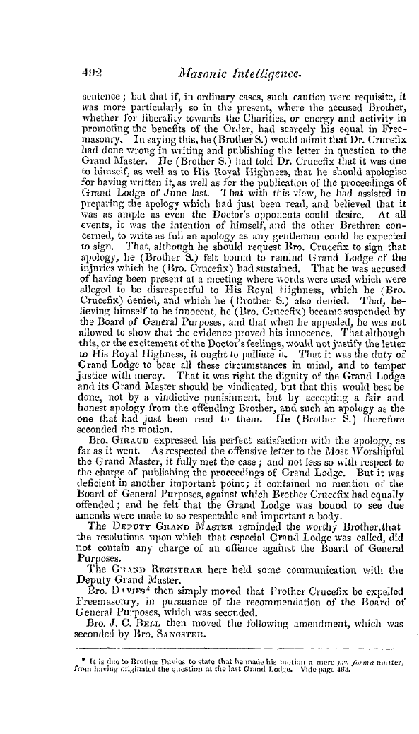 The Freemasons' Quarterly Review: 1840-12-31 - The Thirtieth Of October, 1840.—Conclusion Of The Case Of Dr. Crucefix.