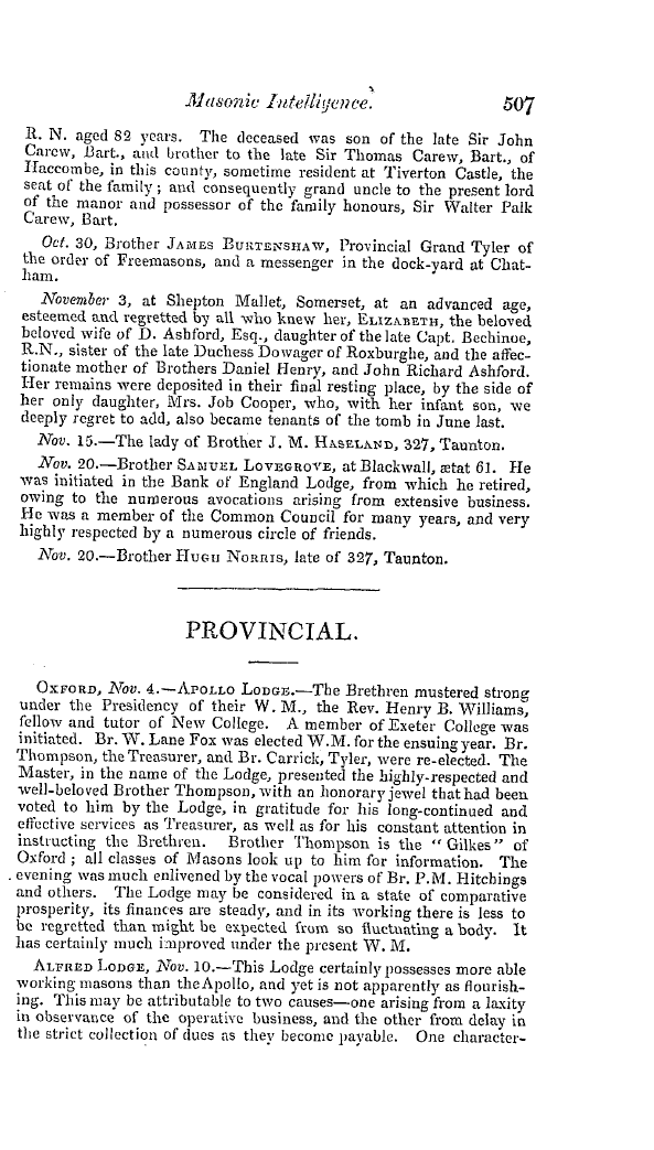 The Freemasons' Quarterly Review: 1840-12-31 - Provincial.