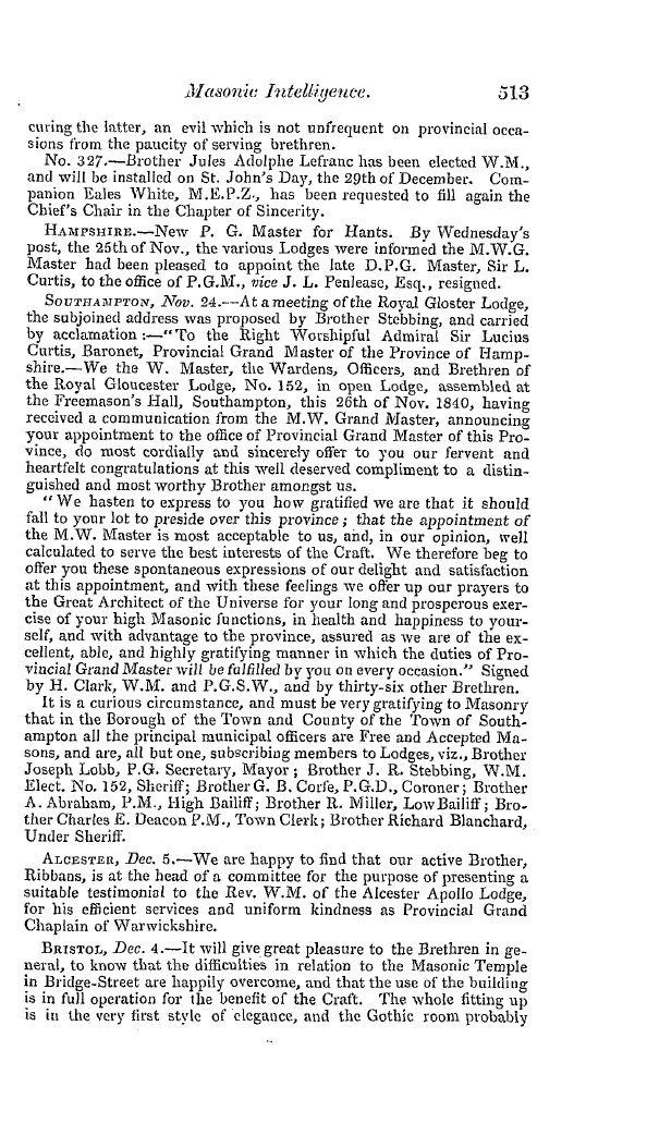 The Freemasons' Quarterly Review: 1840-12-31 - Provincial.