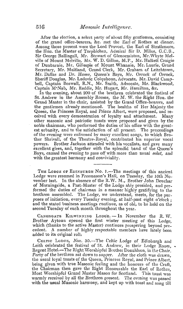 The Freemasons' Quarterly Review: 1840-12-31 - Scotland.