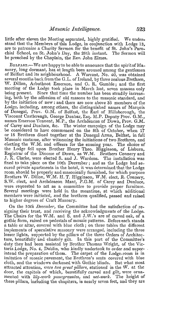 The Freemasons' Quarterly Review: 1840-12-31 - Ireland.