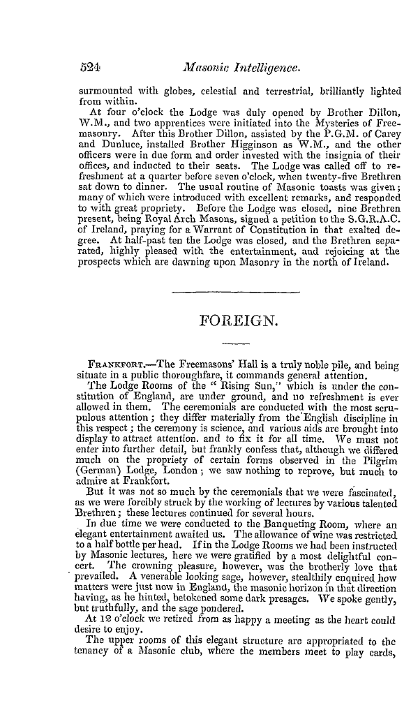 The Freemasons' Quarterly Review: 1840-12-31 - Ireland.