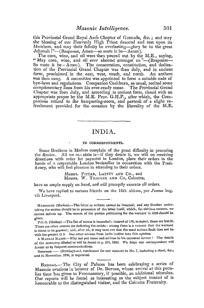 The Freemasons' Quarterly Review: 1840-12-31 - Foreign.