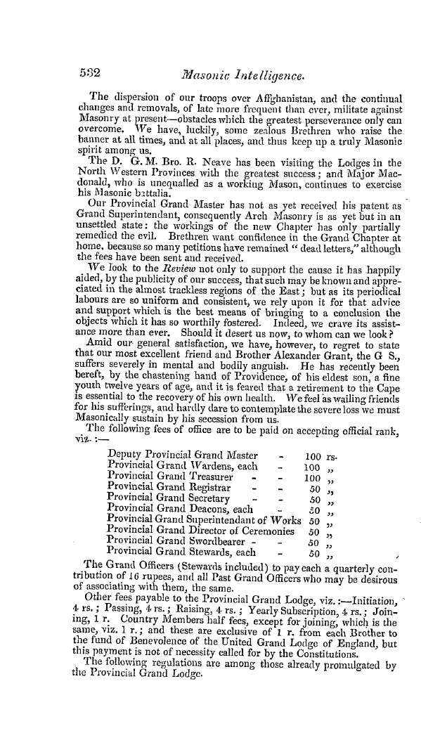 The Freemasons' Quarterly Review: 1840-12-31 - India.