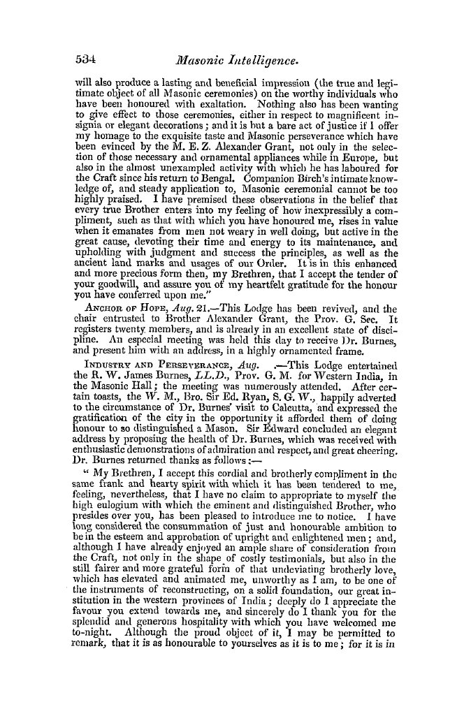 The Freemasons' Quarterly Review: 1840-12-31 - India.