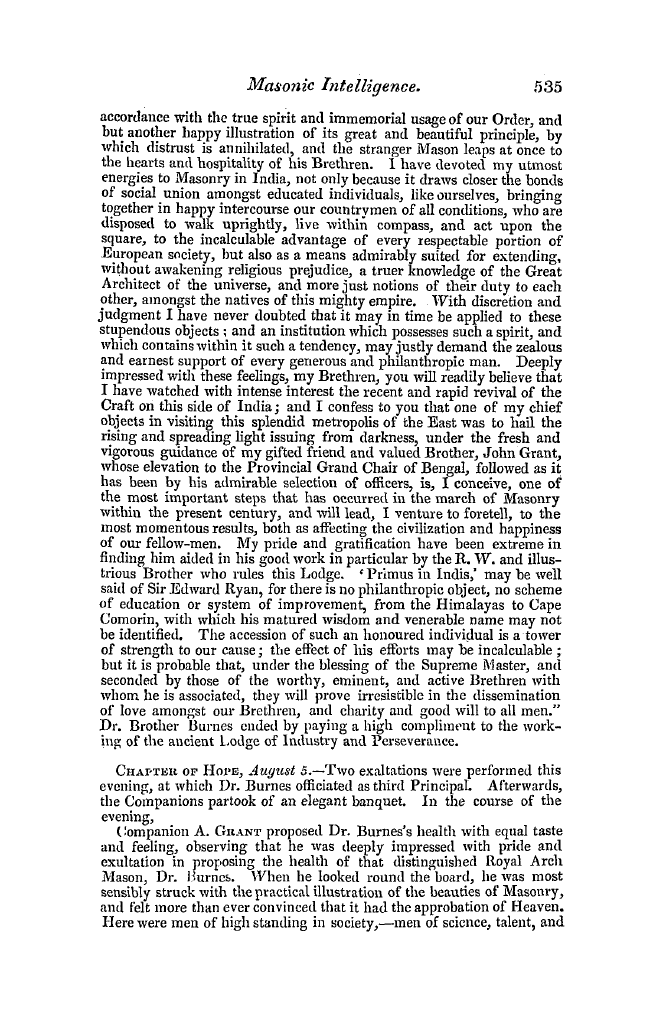 The Freemasons' Quarterly Review: 1840-12-31 - India.