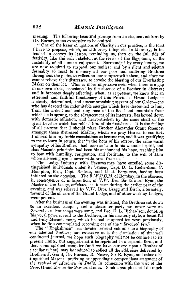 The Freemasons' Quarterly Review: 1840-12-31 - India.