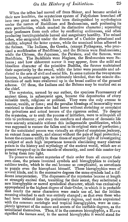 The Freemasons' Quarterly Review: 1841-03-31 - On The History Of Initiation.