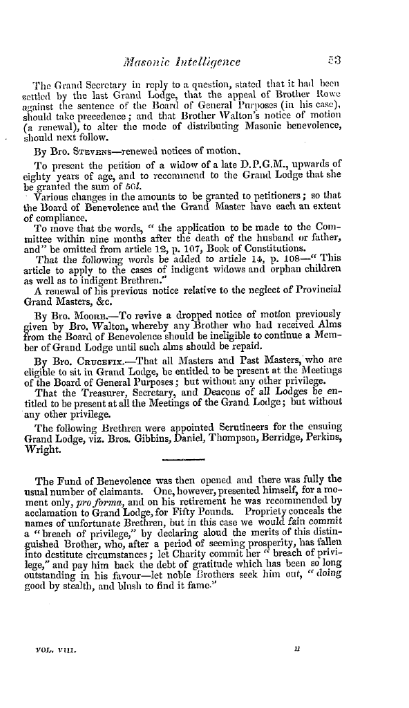 The Freemasons' Quarterly Review: 1841-03-31 - Masonic Intelligence.