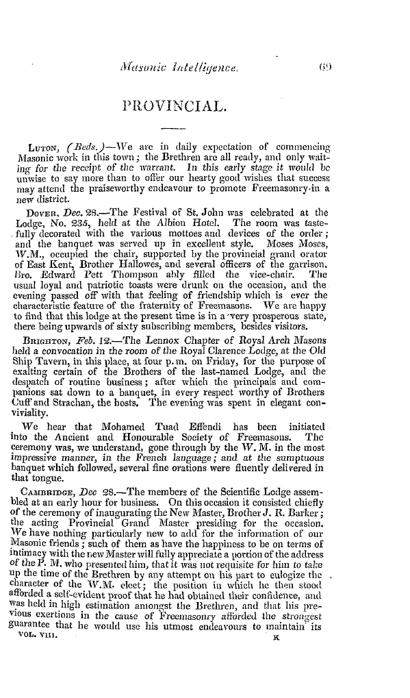 The Freemasons' Quarterly Review: 1841-03-31 - Provincial.