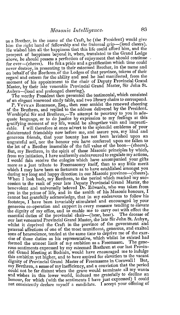 The Freemasons' Quarterly Review: 1841-03-31 - Provincial.