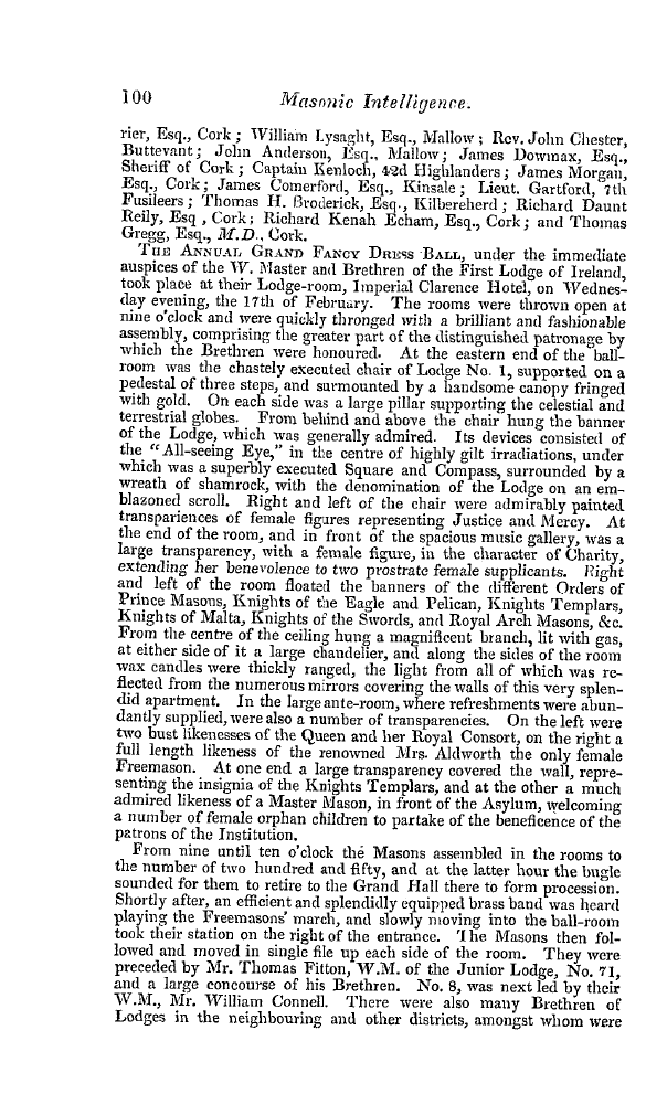 The Freemasons' Quarterly Review: 1841-03-31 - Ireland.