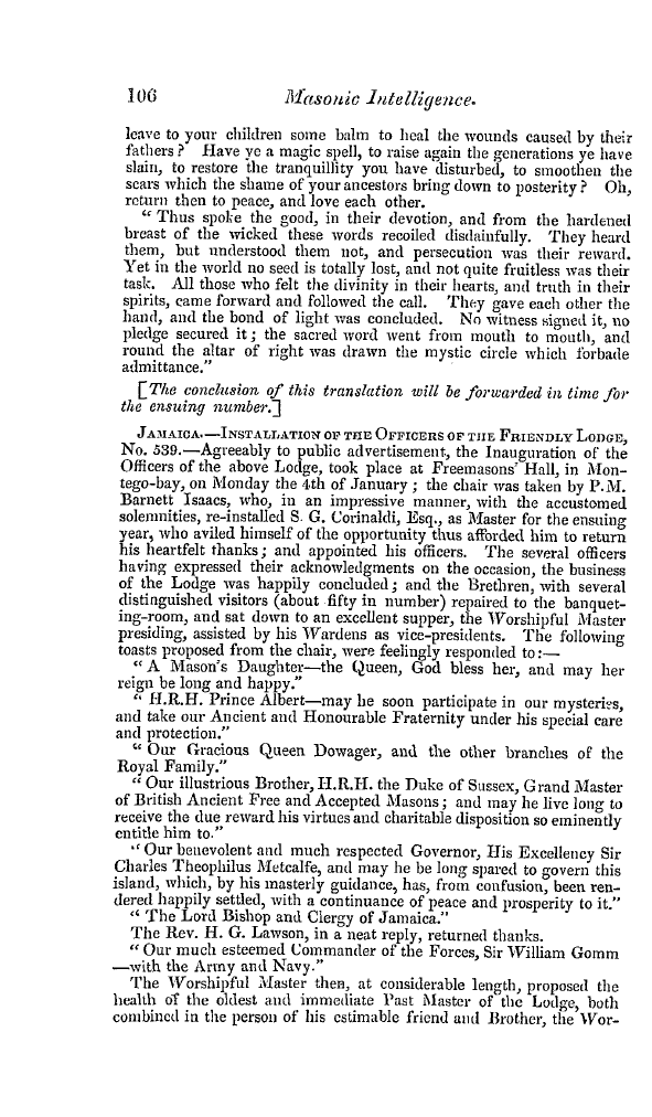 The Freemasons' Quarterly Review: 1841-03-31 - Foreign.